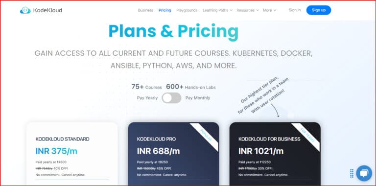 KodeKloud Pricing Plans