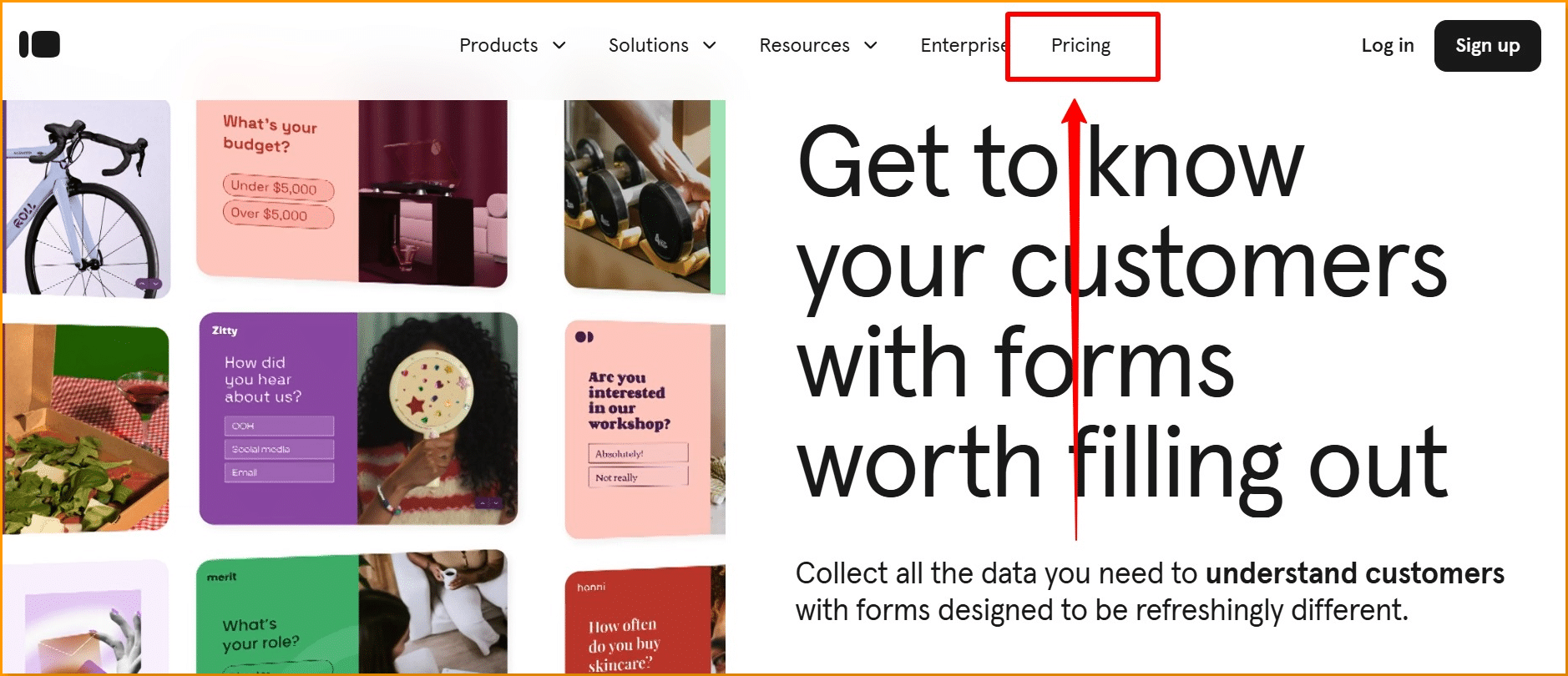 Typeform homepage